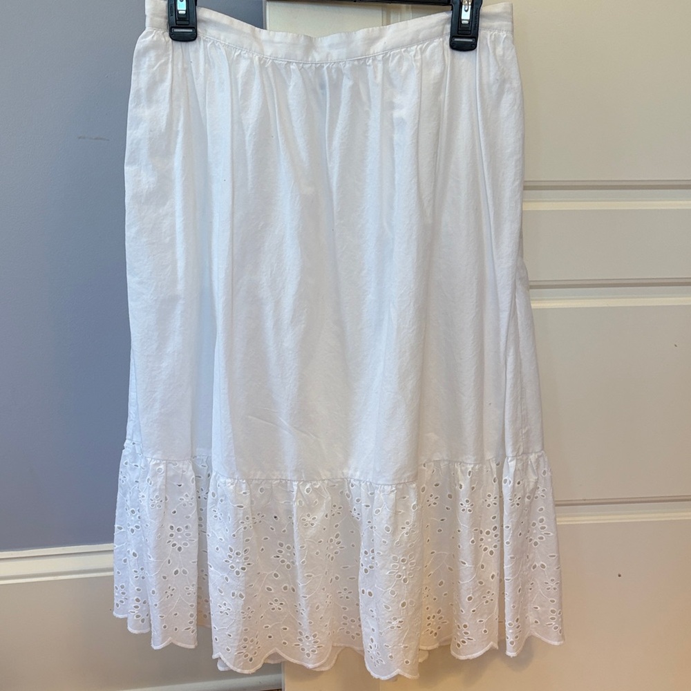J.Crew Factory NWOT White Eyelet Cotton Skirt